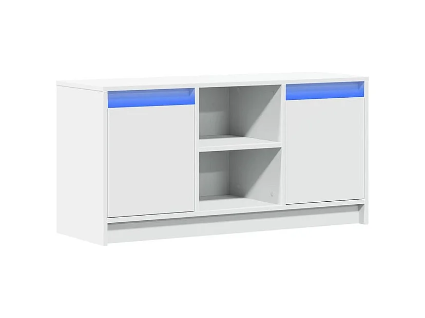Meuble TV avec LED blanc 100x34x50 bois d'ingénierie