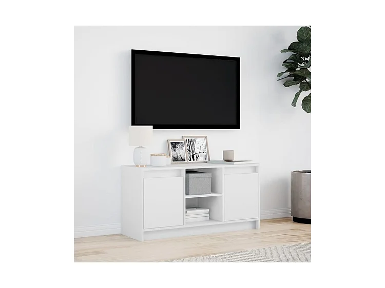 Meuble TV avec LED blanc 100x34x50 bois d'ingénierie