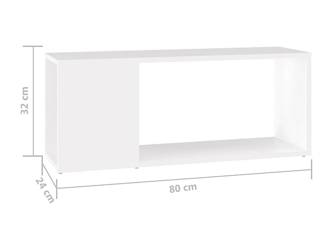 Meuble TV Blanc 80x24x32