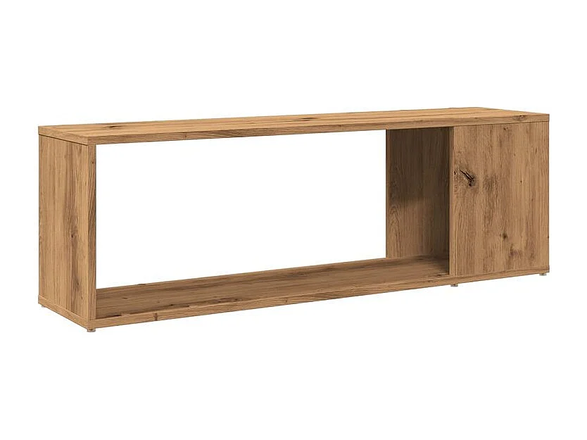 Meuble TV chêne artisanal 100x24x32 bois d'ingénierie