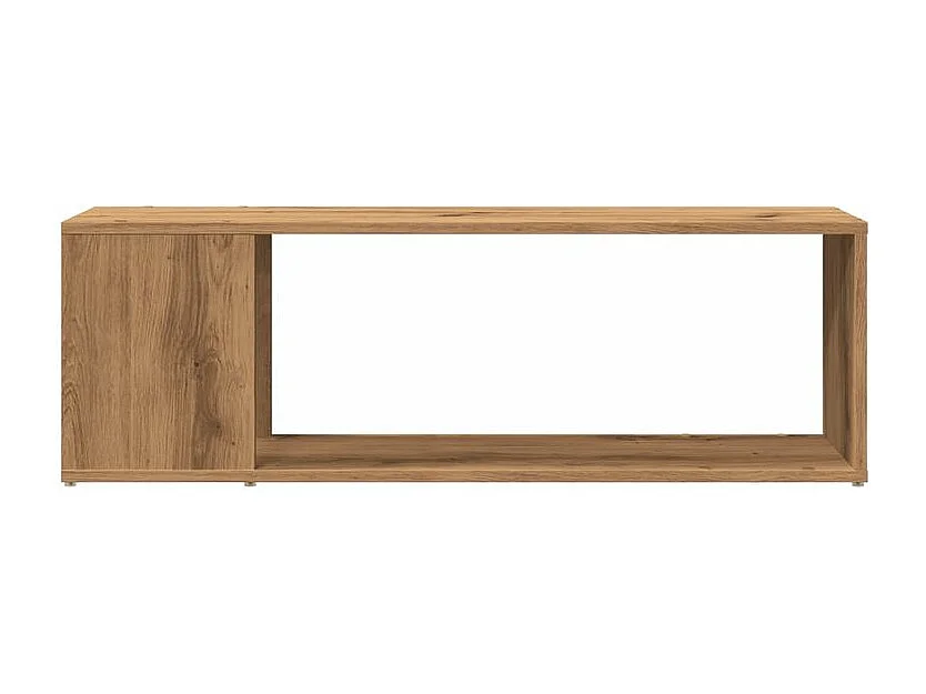 Meuble TV chêne artisanal 100x24x32 bois d'ingénierie
