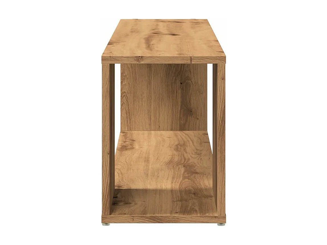 Meuble TV chêne artisanal 100x24x32 bois d'ingénierie