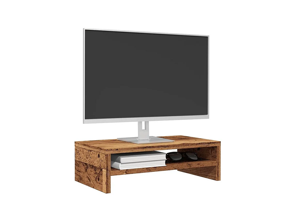 Support de moniteur vieux bois 42 x 24x13 bois d'ingénierie