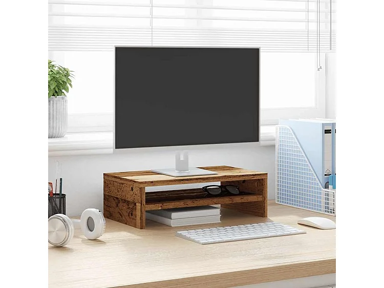 Support de moniteur vieux bois 42 x 24x13 bois d'ingénierie