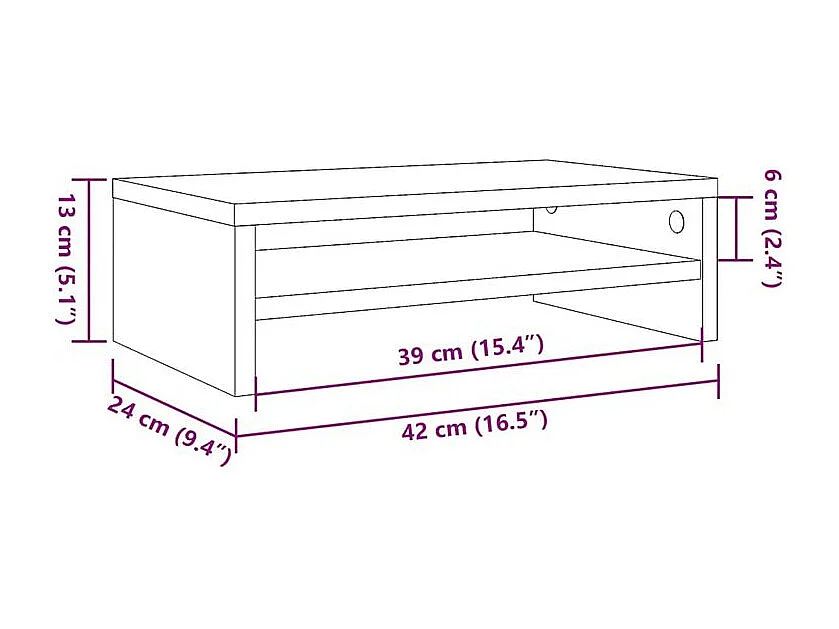 Support de moniteur vieux bois 42 x 24x13 bois d'ingénierie