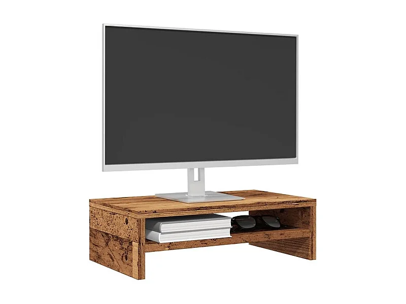 Support de moniteur vieux bois 42 x 24x13 bois d'ingénierie