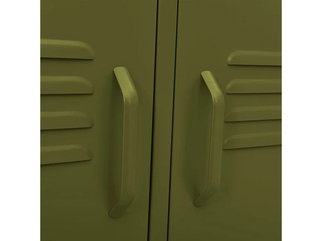 Meuble TV Vert olive 105x35x50 Acier 2