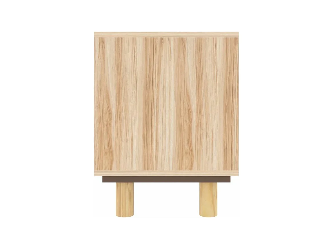 Meuble TV en bois 2 portes en Rotin naturel 105cm - Modèle Kaliga-Couleur Naturel