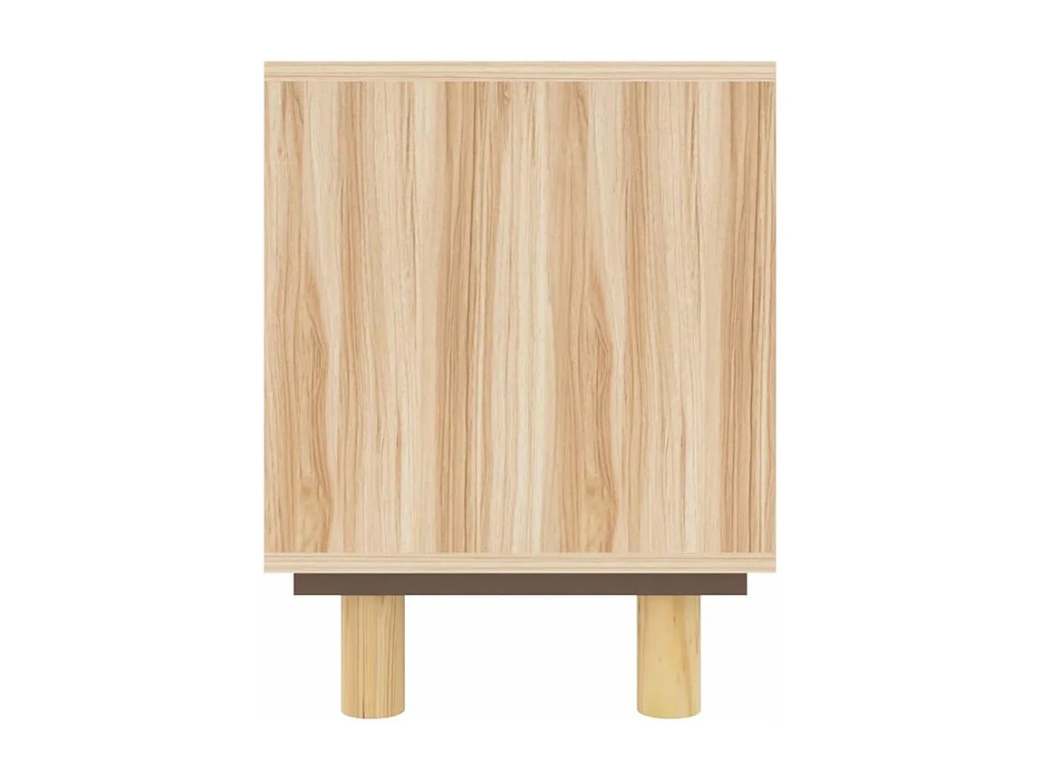 Meuble TV en bois 2 portes en Rotin naturel 105cm - Modèle Kaliga-Couleur Naturel