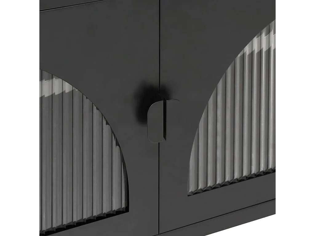 Meuble TV noir 105x35x50 verre et acier