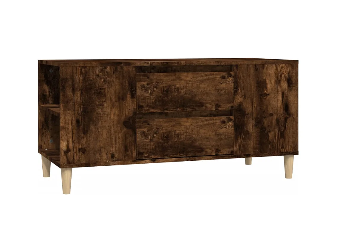 Meuble TV Chêne fumé 102x44,5x50 Bois d'ingénierie