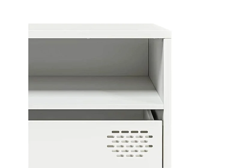 Meuble TV blanc 202x39x43,5 acier laminé à froid