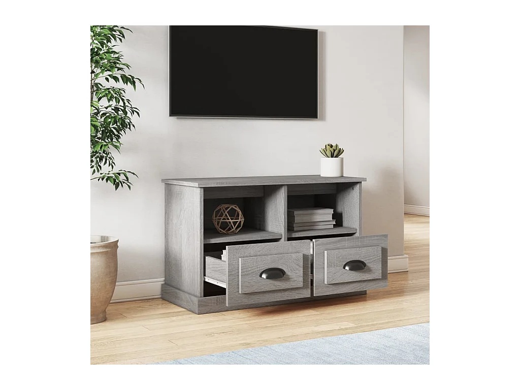 Meuble TV sonoma gris 80x35x50 bois d'ingénierie