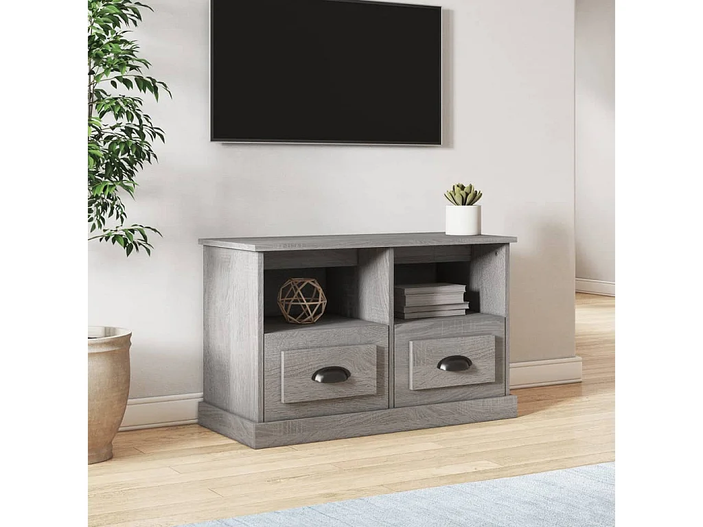 Meuble TV sonoma gris 80x35x50 bois d'ingénierie