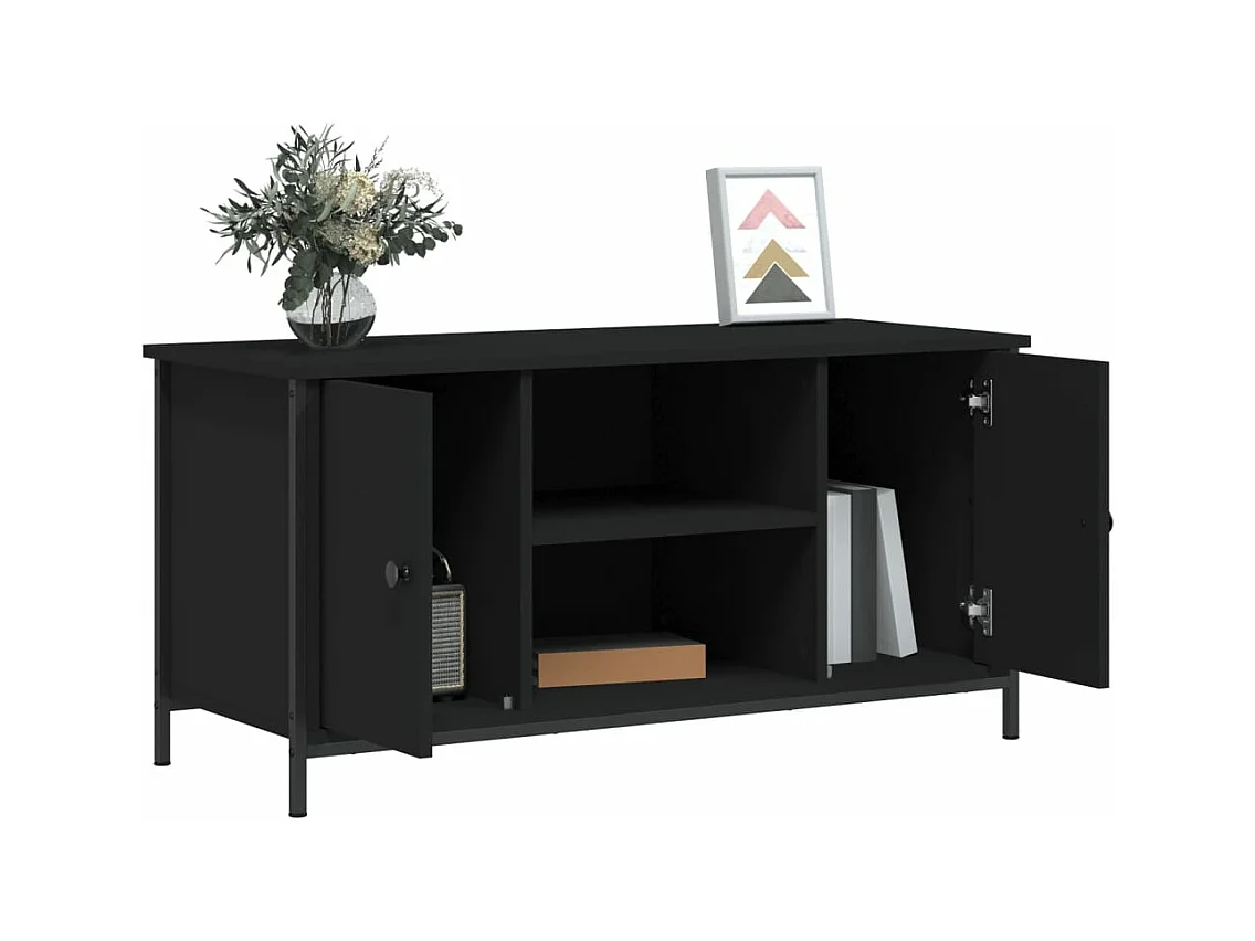 Meuble TV Noir 100x40x50 Bois d'ingénierie