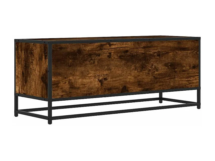 Meuble TV chêne fumé 100x34,5x40 bois d'ingénierie et métal