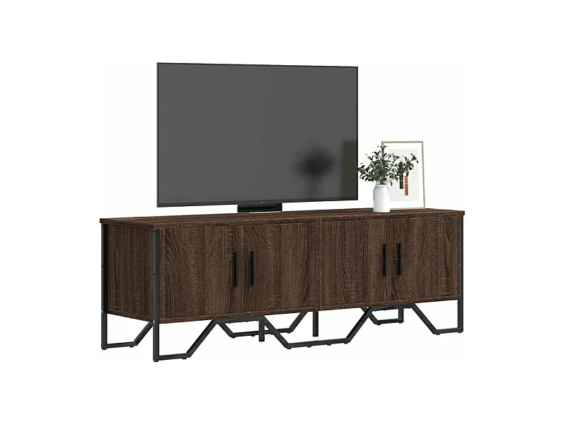 Meuble TV chêne marron 122x34x41 bois d'ingénierie