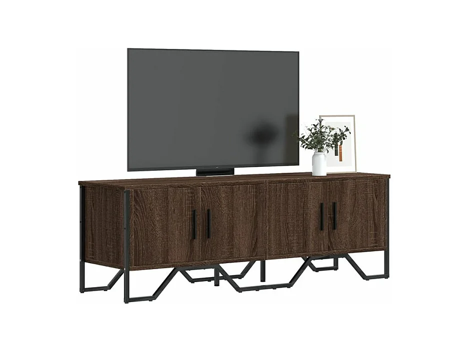 Meuble TV chêne marron 122x34x41 bois d'ingénierie