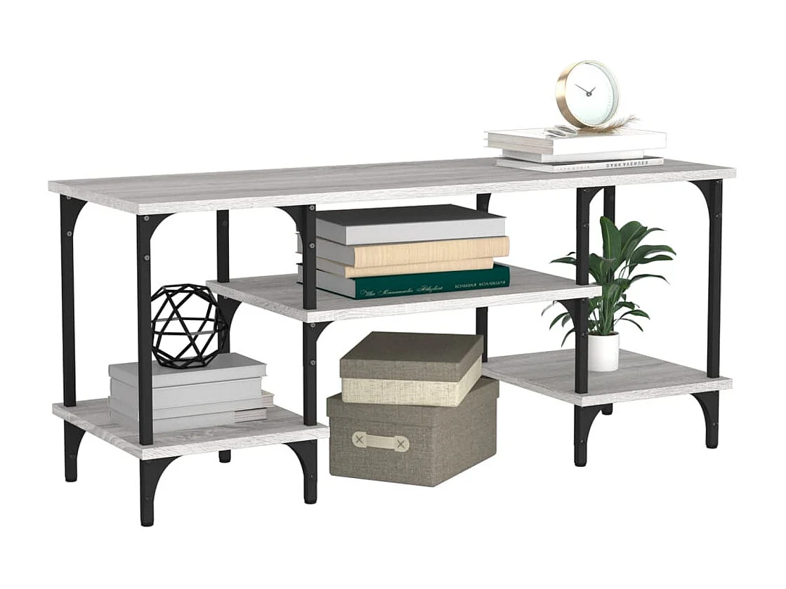 Meuble TV sonoma gris 102x35x45,5 bois d'ingénierie