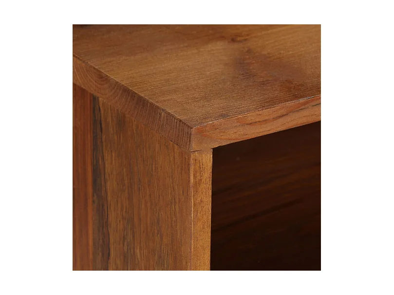 Meuble TV 2 tiroirs 2 niches bois massif recyclé foncé Ache