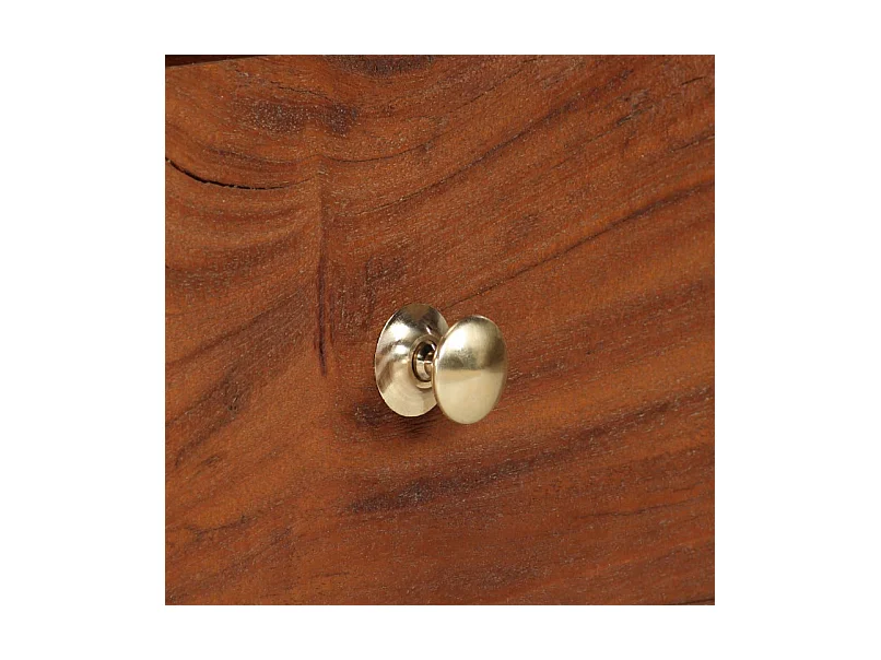 Meuble TV 2 tiroirs 2 niches bois massif recyclé foncé Ache