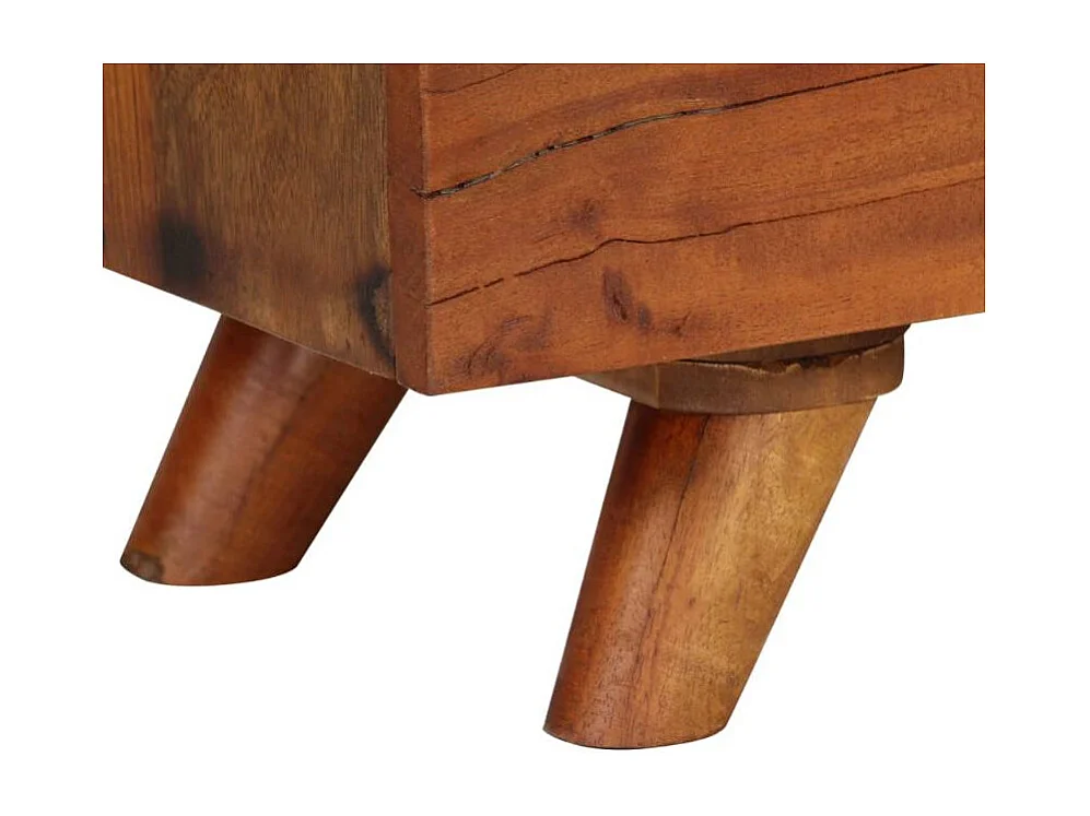 Meuble TV 2 tiroirs 2 niches bois massif recyclé foncé Ache