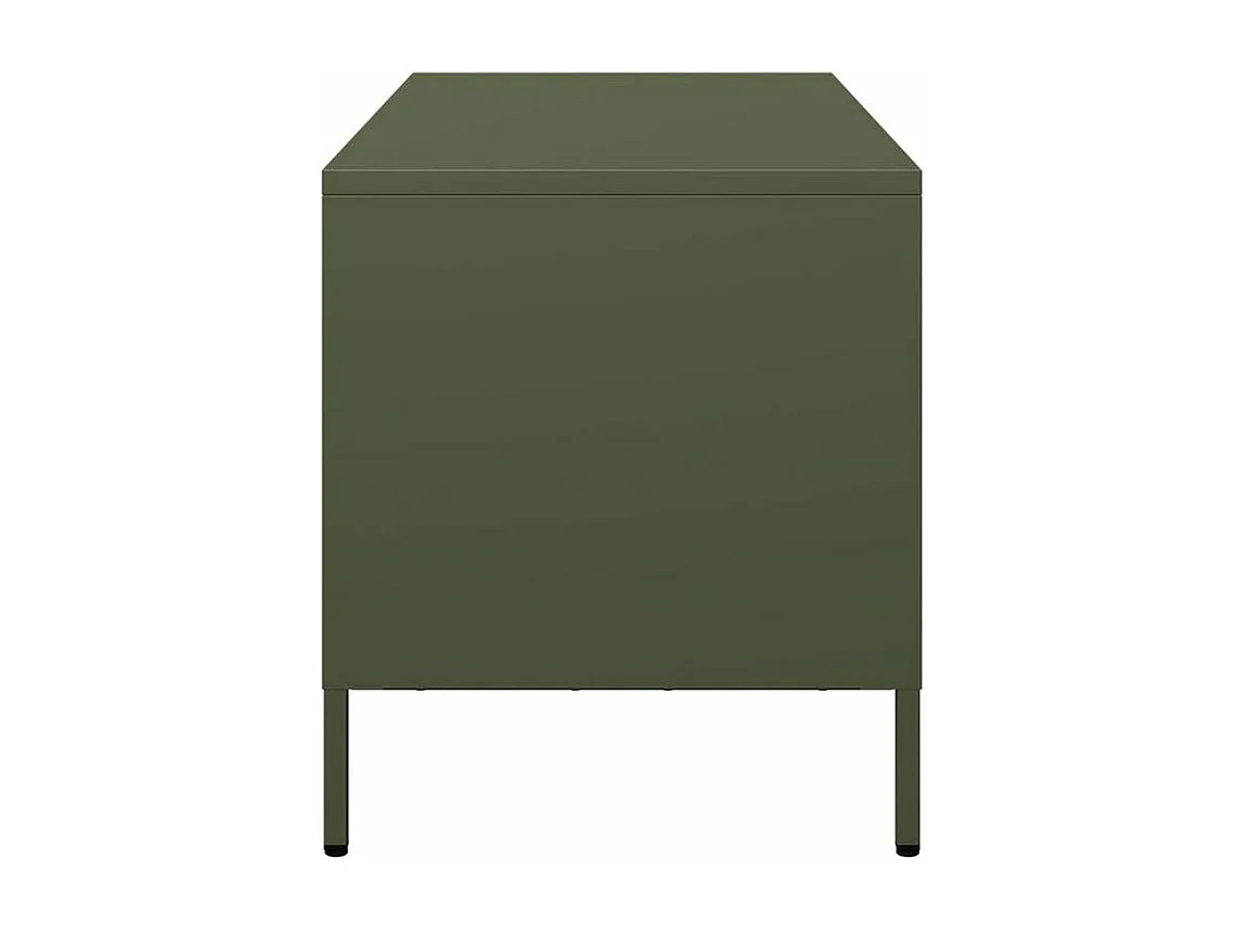 Meuble TV vert olive 101,5x39x43,5 acier laminé à froid
