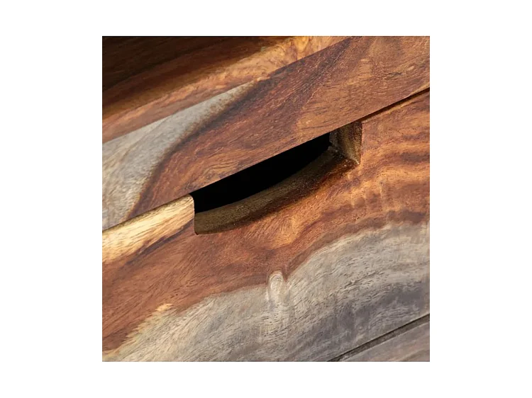 Meuble TV 4 tiroirs sesham massif foncé Mika