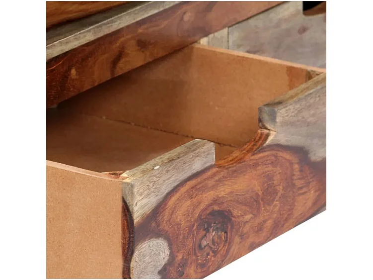 Meuble TV 4 tiroirs sesham massif foncé Mika