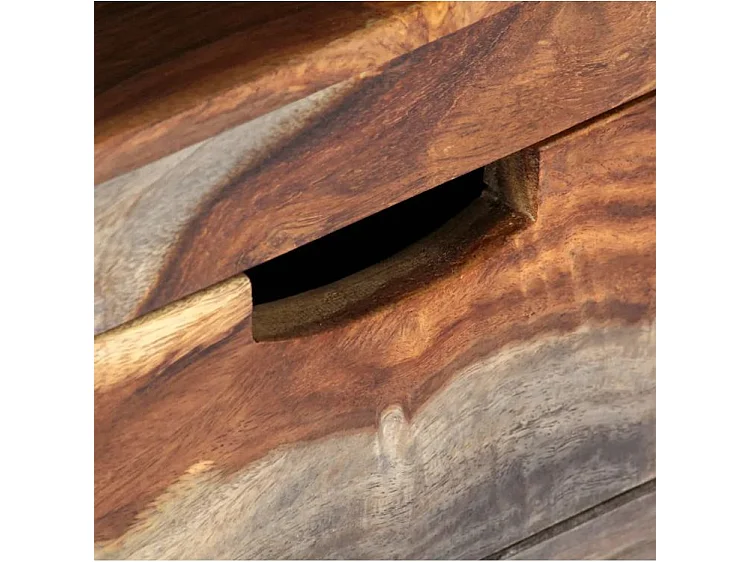 Meuble TV 4 tiroirs sesham massif foncé Mika