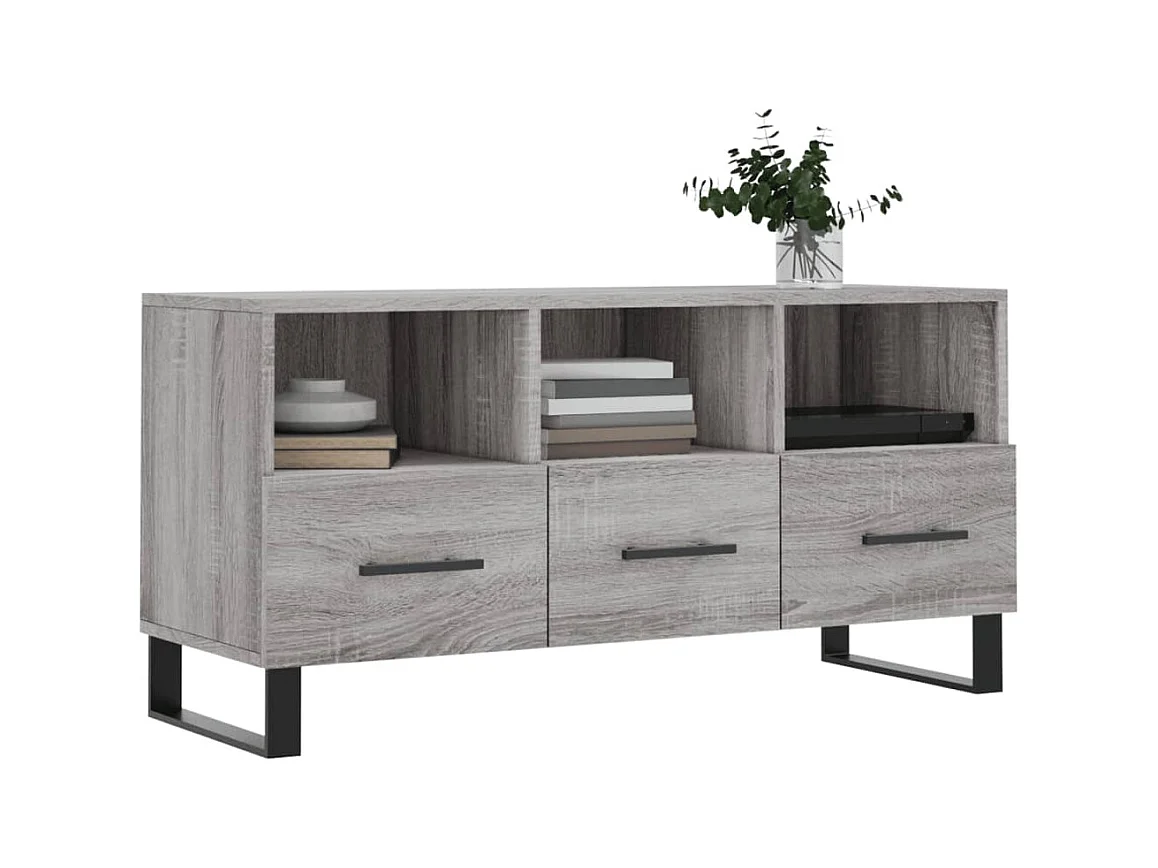 Meuble TV sonoma gris 102x36x50 bois d'ingénierie
