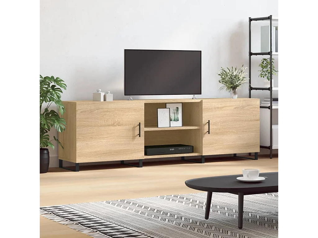 Meuble TV chêne sonoma 150x30x50 bois d'ingénierie