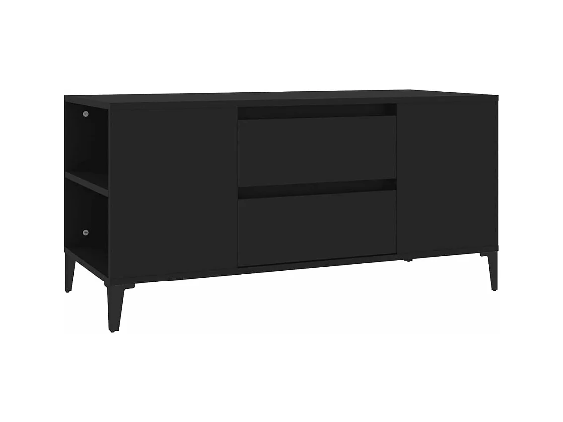 Meuble TV Noir 102x44,5x50 Bois d'ingénierie