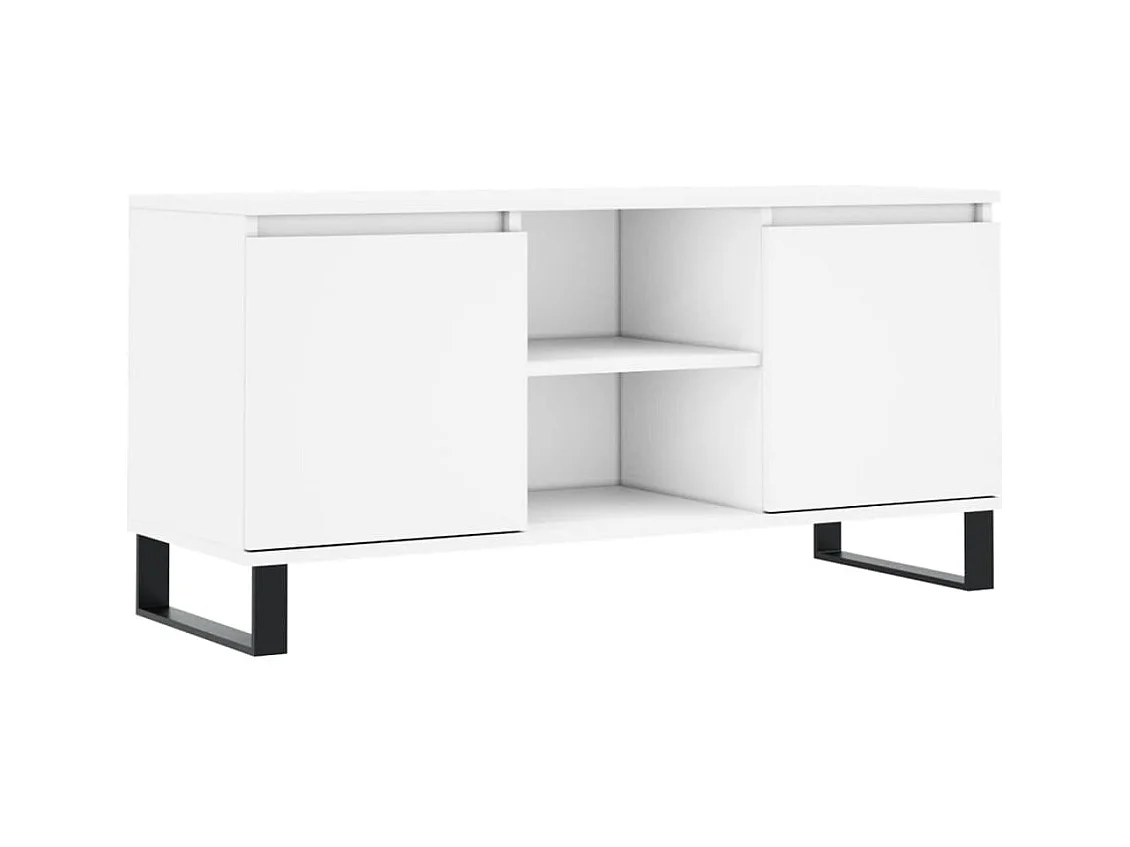 Meuble TV blanc 104x35x50 bois d'ingénierie