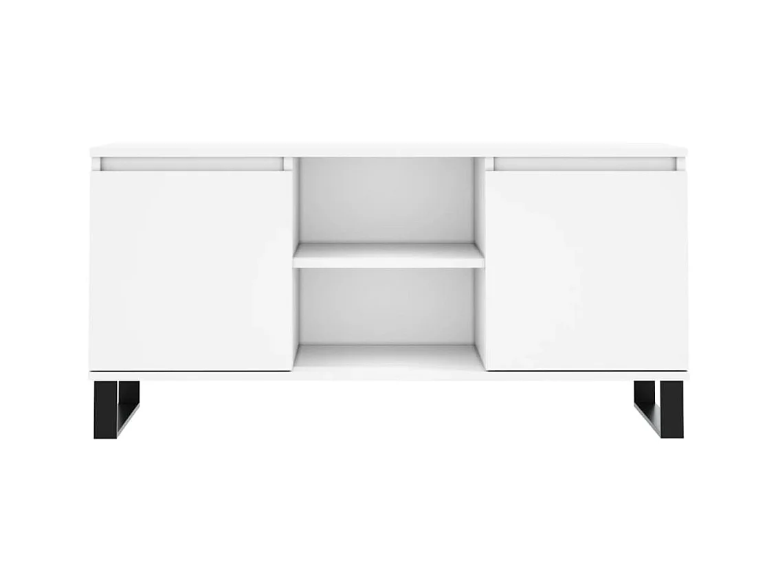 Meuble TV blanc 104x35x50 bois d'ingénierie