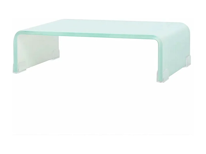 Meuble TV- Support pour moniteur 40 x 25x11 Verre Blanc