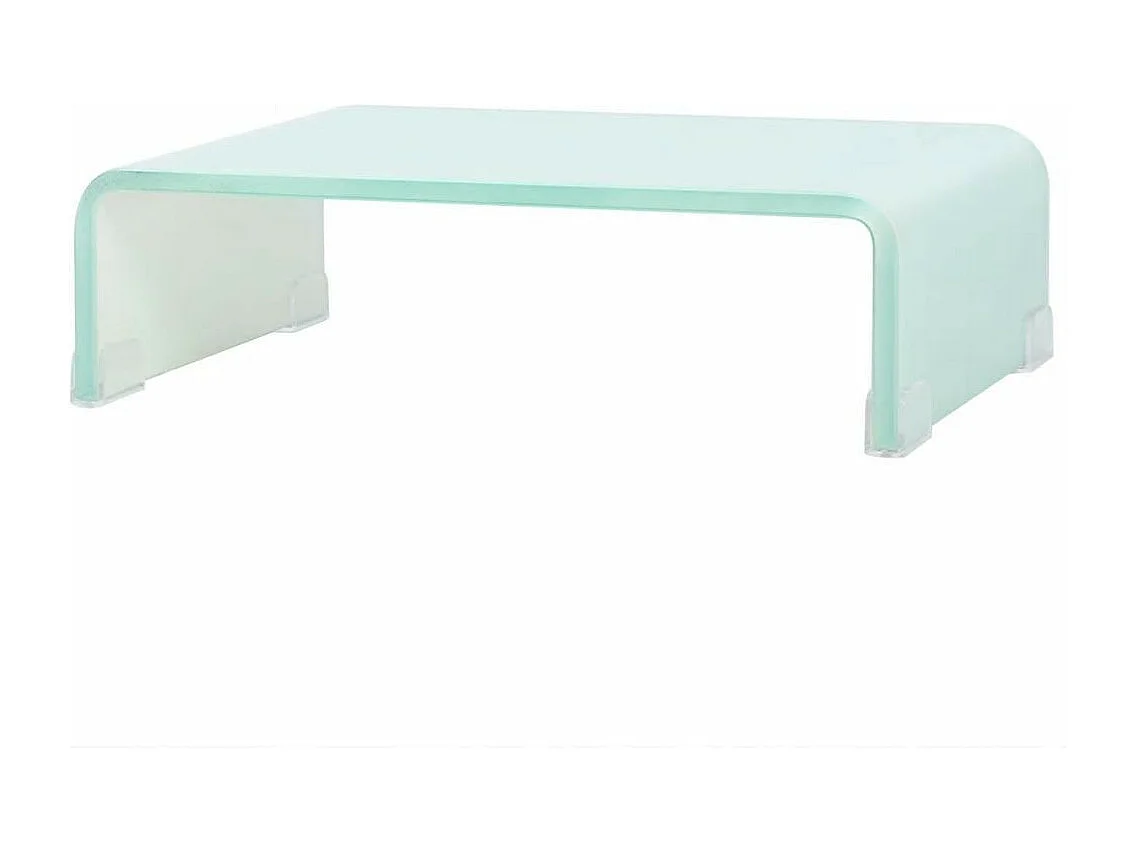 Meuble TV- Support pour moniteur 40 x 25x11 Verre Blanc