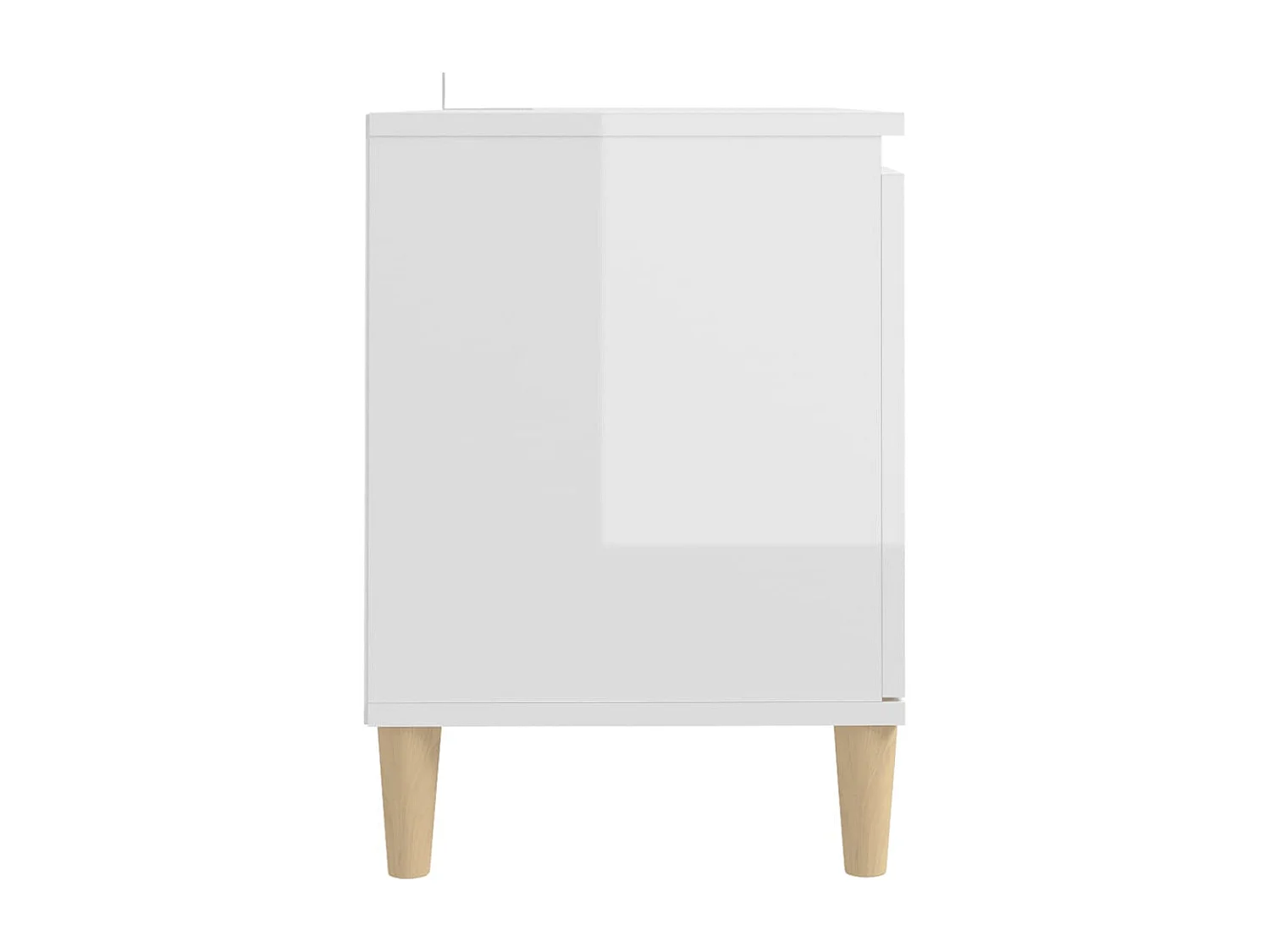 Meuble TV avec pieds en bois Blanc brillant 103,5x35x50