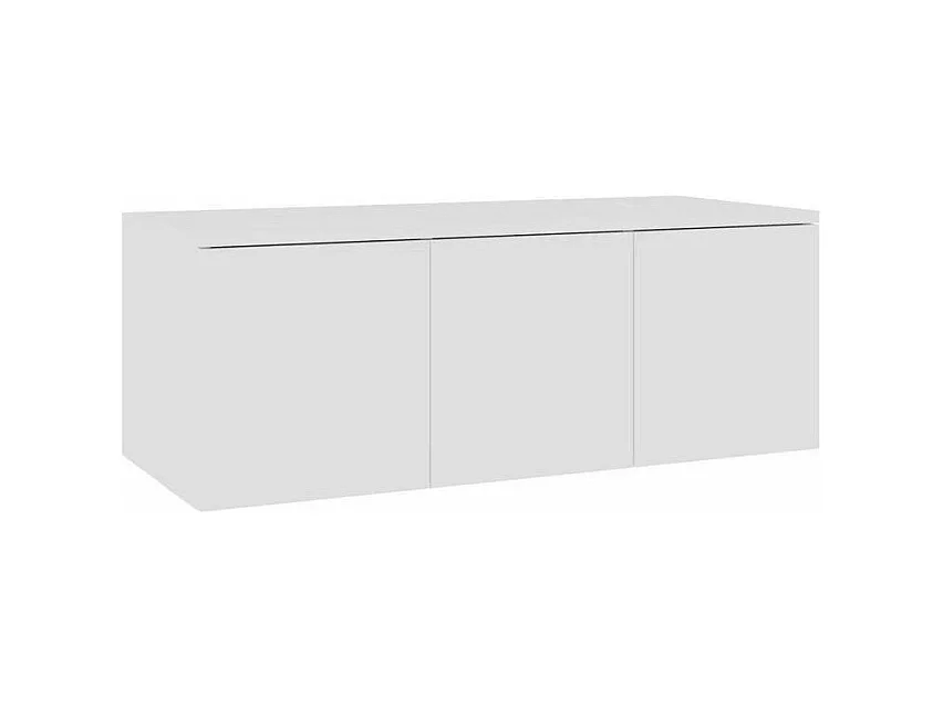 Meuble TV 3 tiroirs bois blanc Onic 80cm