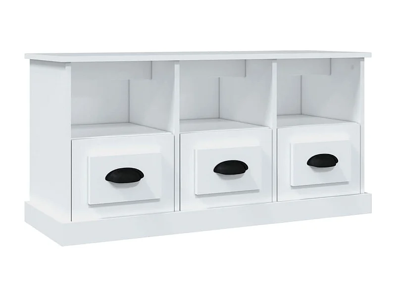 Meuble TV blanc 100x35x50 bois d'ingénierie