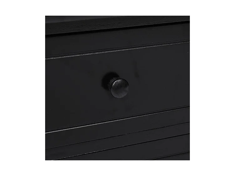 Meuble TV Noir 108x30x40 Bois de Paulownia solide