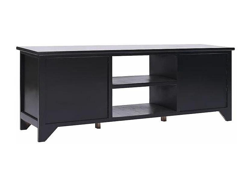 Meuble TV Noir 108x30x40 Bois de Paulownia solide