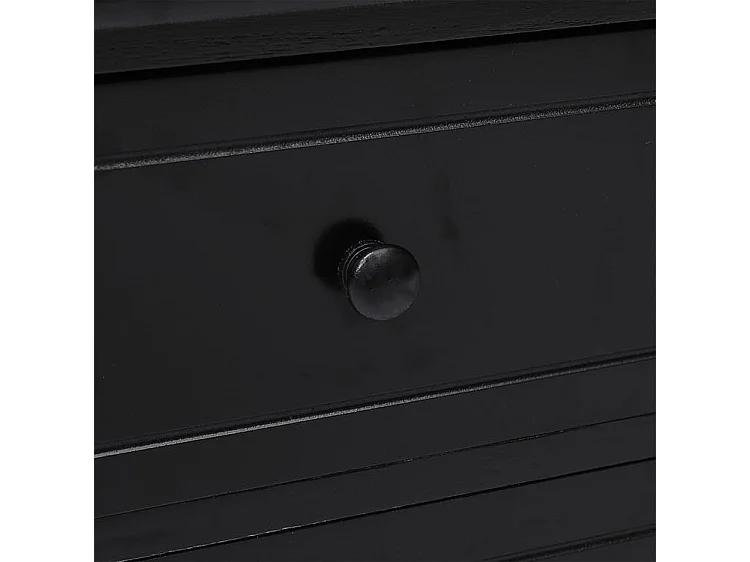 Meuble TV Noir 108x30x40 Bois de Paulownia solide