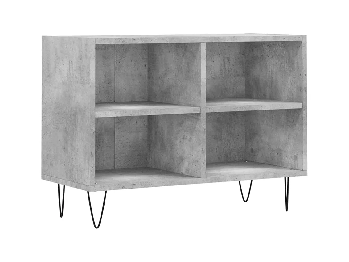 Meuble TV gris béton 69,5x30x50 bois d'ingénierie