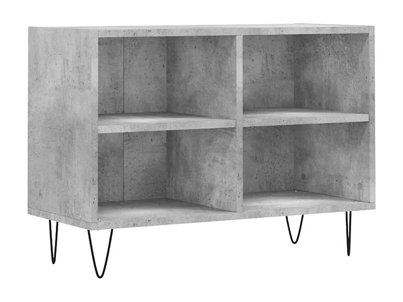Meuble TV gris béton 69,5x30x50 bois d'ingénierie
