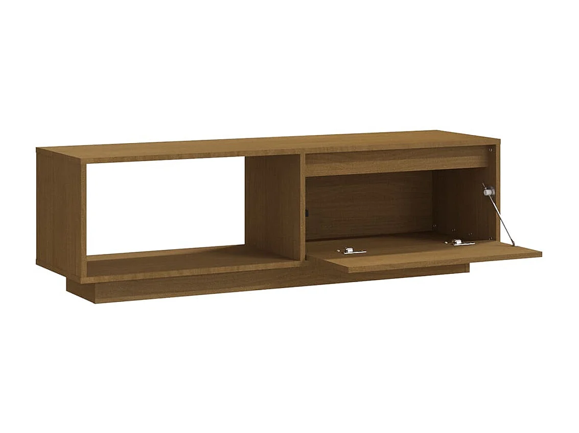 Meuble TV Marron miel 110x30x33,5 Bois de pin massif