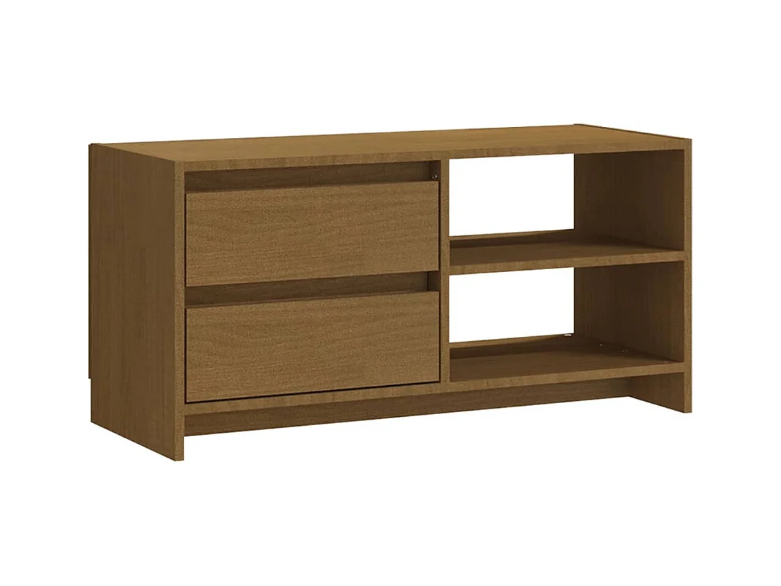 Meuble TV Marron miel 80x31x39 Bois de pin massif