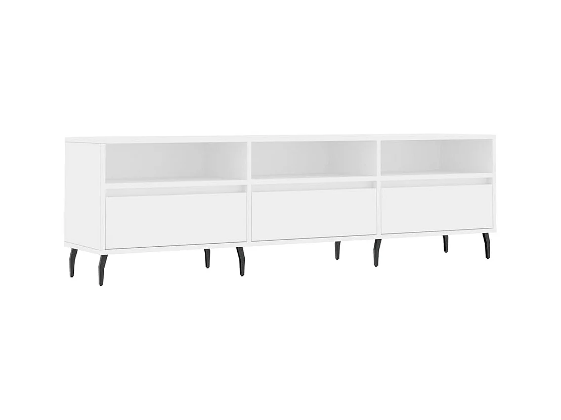 Meuble TV blanc 150x30x44,5 bois d'ingénierie