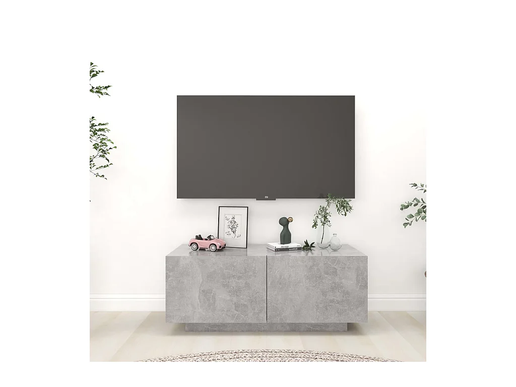 Meuble TV Gris béton 100x35x40