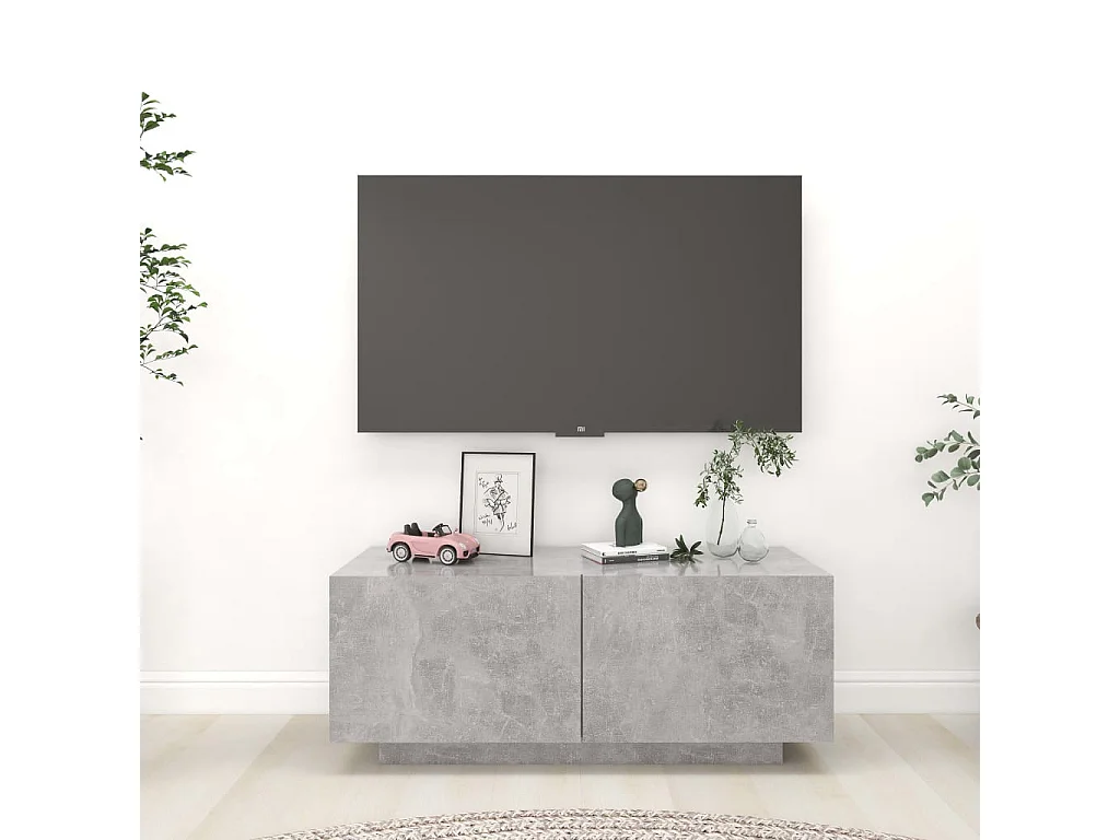 Meuble TV Gris béton 100x35x40